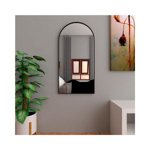 Espejo Rectangular Goliat Con Marco Negro Mate 45X90