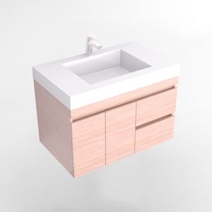 Mueble de baño Viteli Mali con Lavamanos Oslo Blanco 79x48