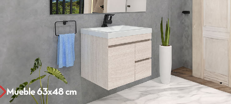 🚿Mueble Lavadero Provenza, Taupe y Ceniza Caja. con 2 puertas