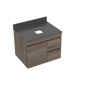 Mueble de baño Viteli Tambo 63x48 con mesón de Quartztone Gris Oscuro