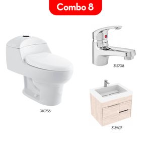 Combo de baño granada con mueble de baño elevado mali 63x48 + griferias