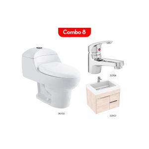 Combo de baño granada con mueble de baño elevado mali 63x48 + griferias